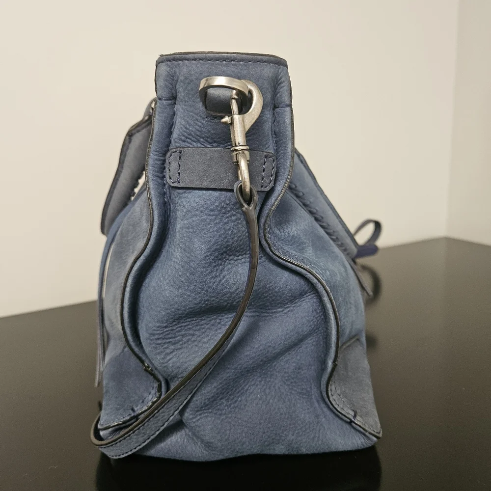 Rebecca Minkoff Blue Suede Satchel Bag - Picture 5 of 10